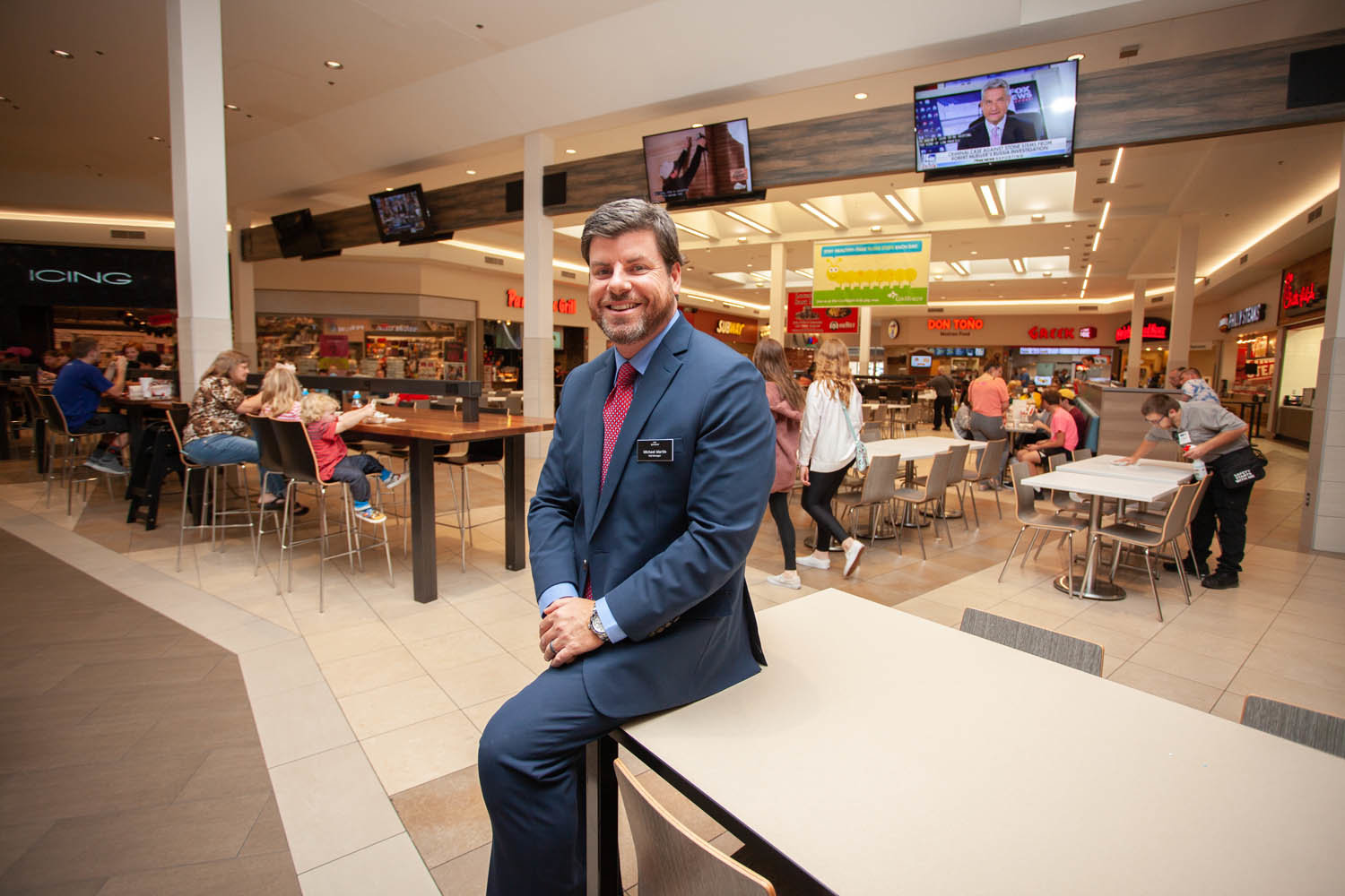 RETAIL RENOVATION: The Battlefield Mall made improvements to its dining pavilion this year, which included the addition of TVs, charging stations and modern furniture, says General Manager Michael Martin.